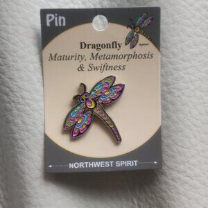 'Dragonfly' Pin Indigenous Design by Angela Kimble, Coast Salish